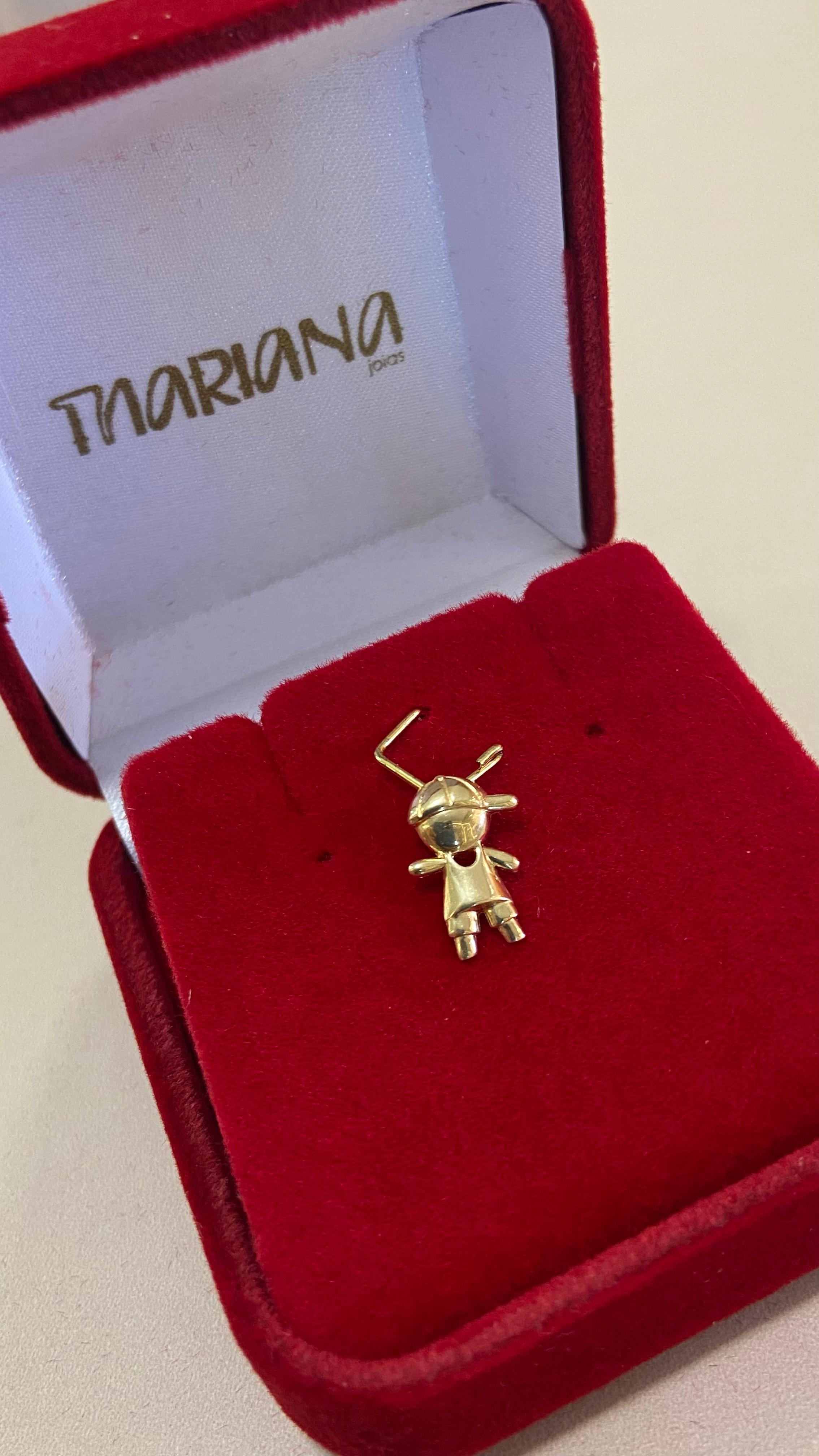  Pingente em Ouro 18K Menino Polida