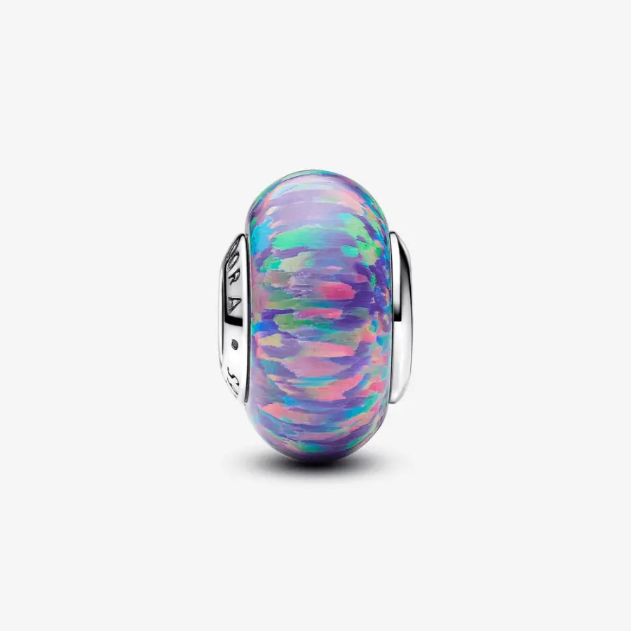 Charm Prata Separador De Opala Lavanda