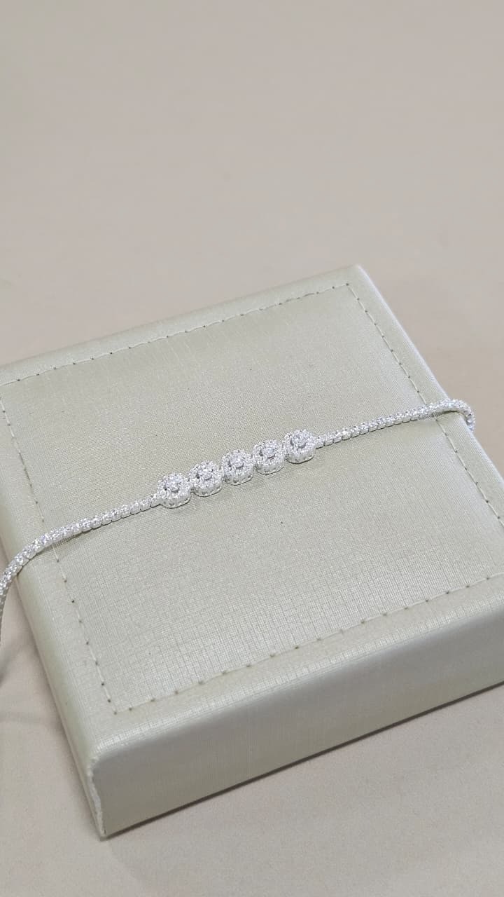 Pulseira em Prata Riviera Zircônias Branca