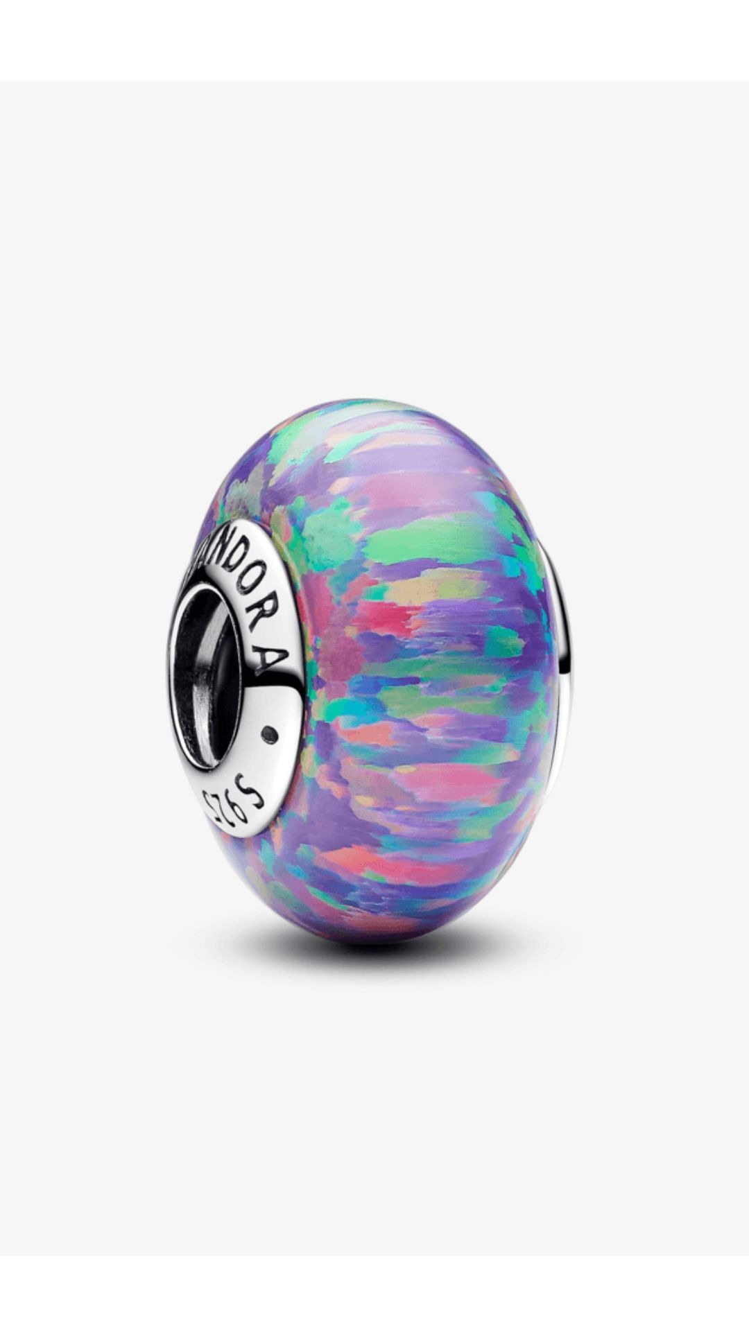 Charm Prata Separador De Opala Lavanda
