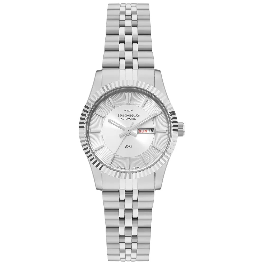 Relógio Technos Feminino Automático Prata 6T51AA/1K