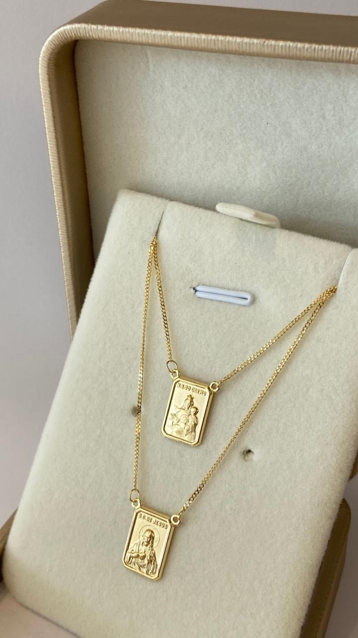 Escapulário em Ouro 18k Elo Corrente Grumet
