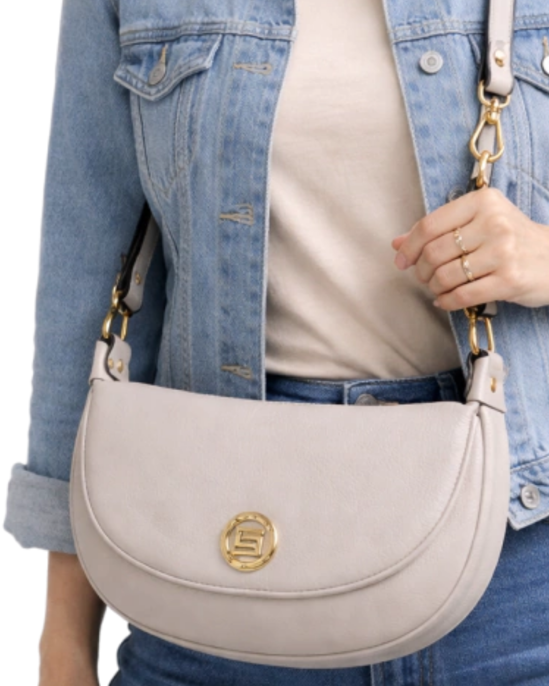 Bolsa Smartbag Tiracolo em Couro Floater Gelo Smart