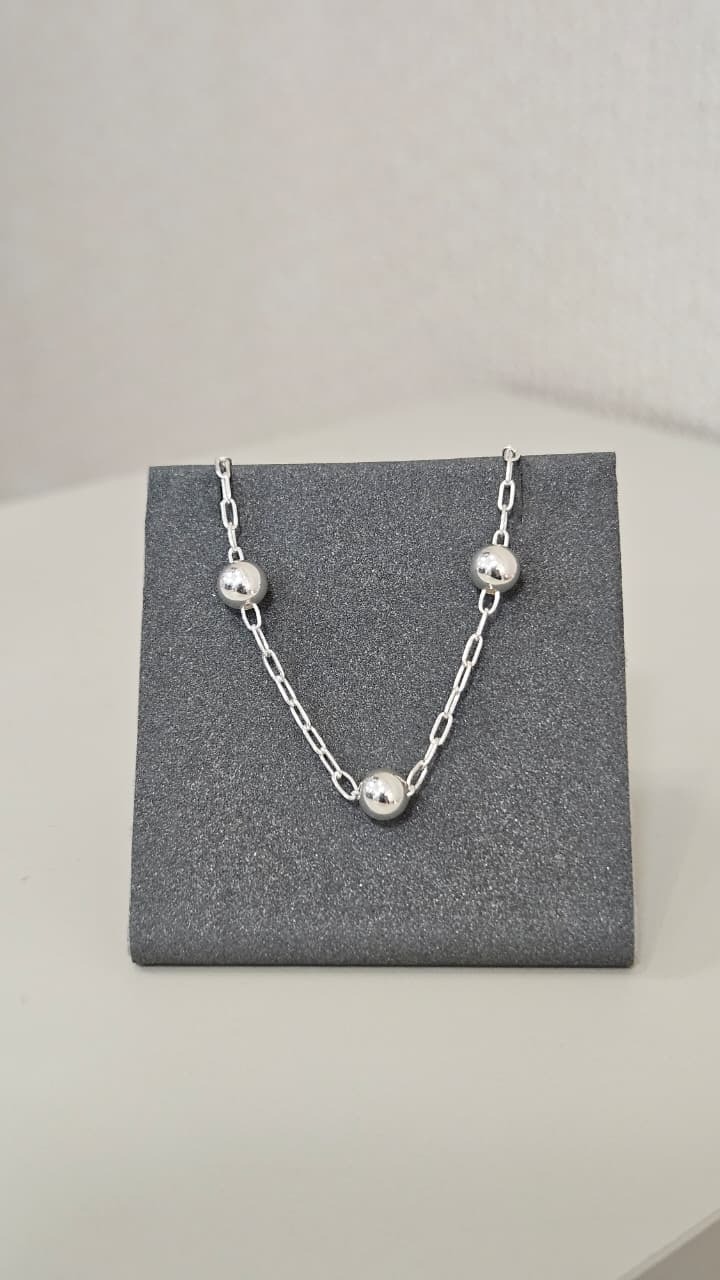  Pulseira em Prata Cartier Bolas Grandes