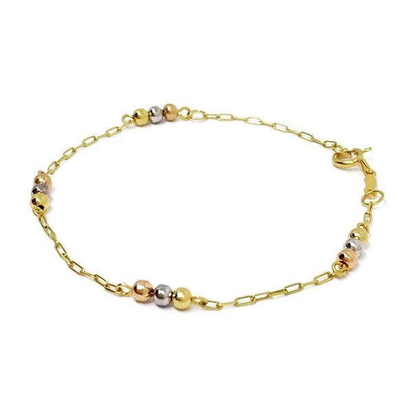 Pulseira em Ouro 18k Infantil Bolinhas