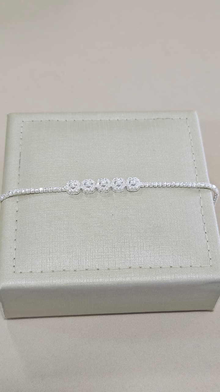 Pulseira em Prata Riviera Zircônias Branca