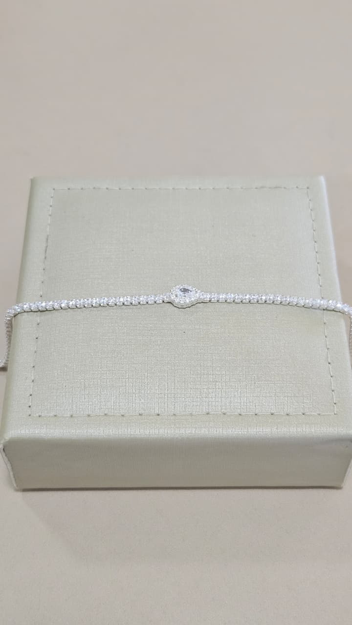 Pulseira em Prata Riviera Zircônias Branca