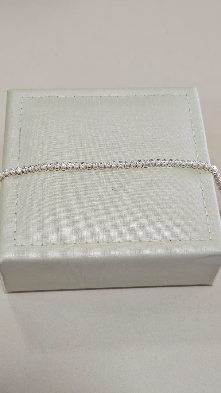 Pulseira em Prata Riviera Zircônias Branca