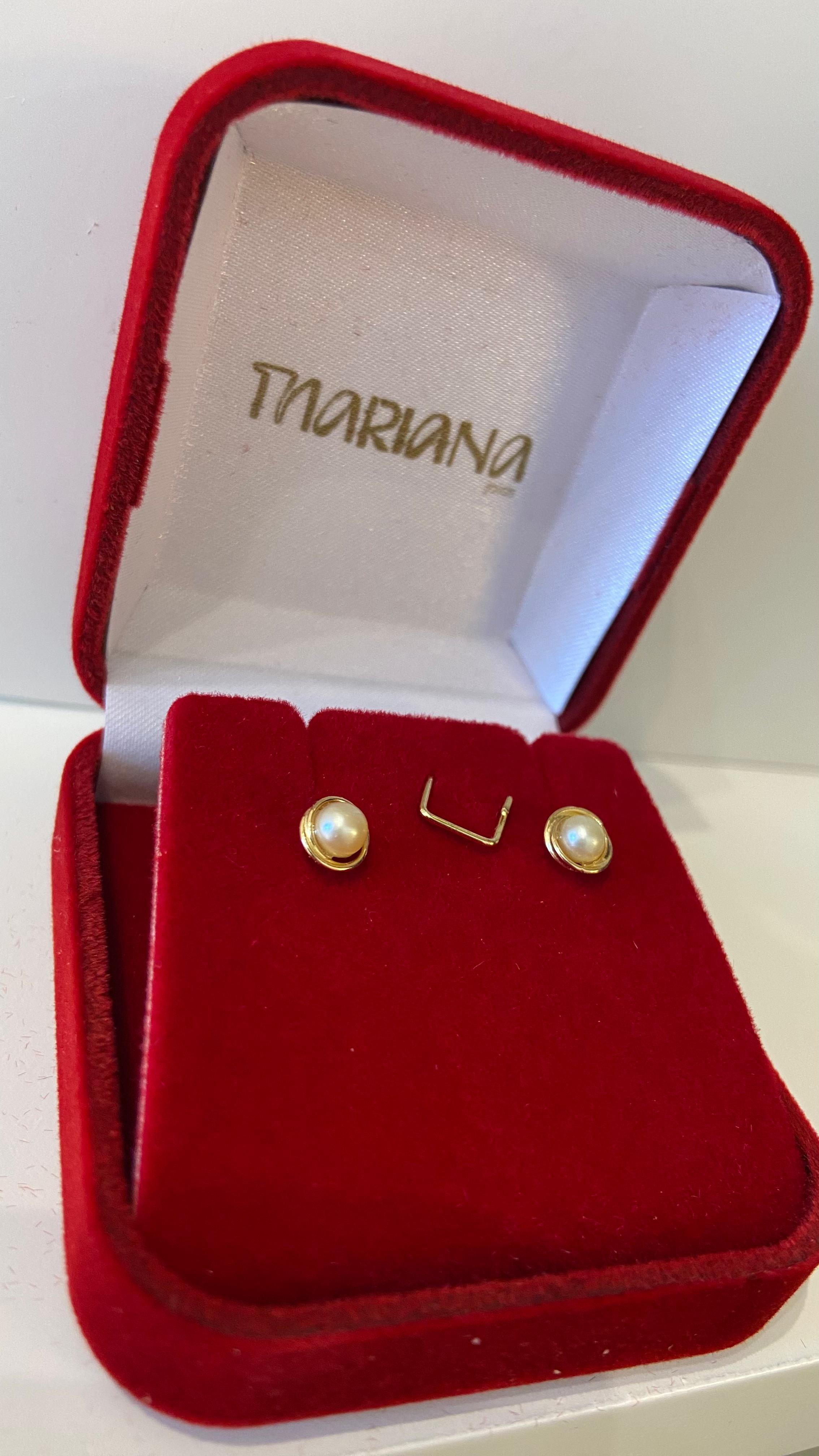 Brinco em Ouro 18k Pérola 5mm