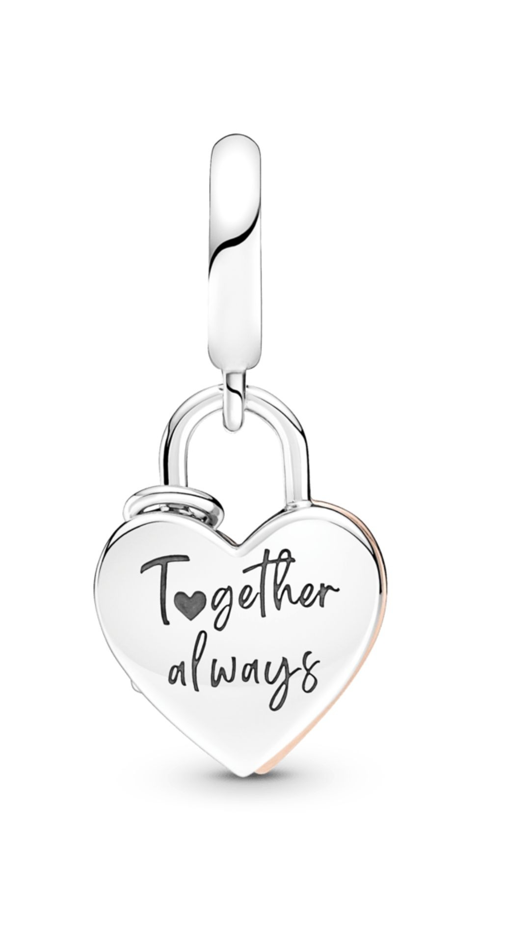 Charm Pendente Coração e Cadeado em Dois Tons Pandora