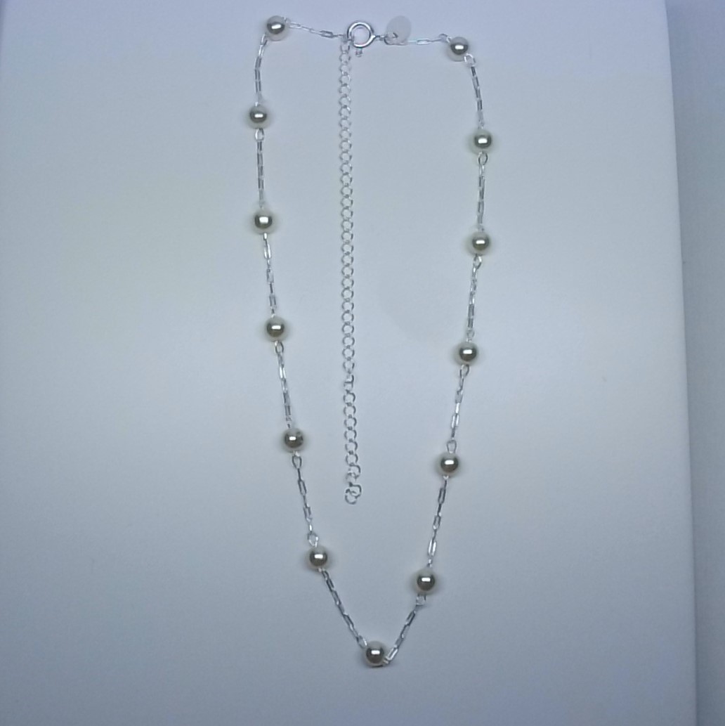 Gargantilha Chocker em Prata com Pérolas