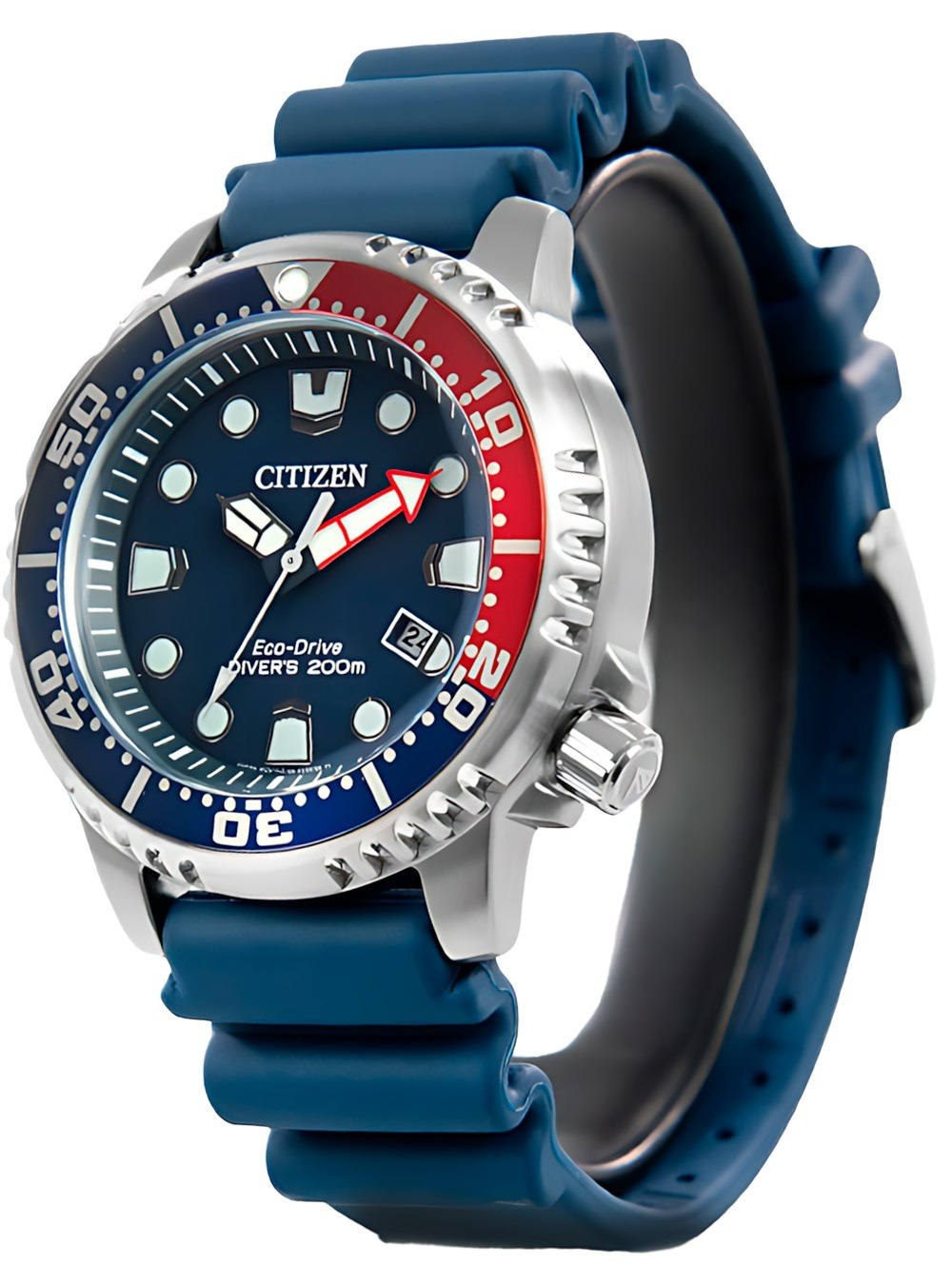 Relógio Citizen Masculino Promaster Dive Eco-Drive Azul e Vermelho BN0168-06L