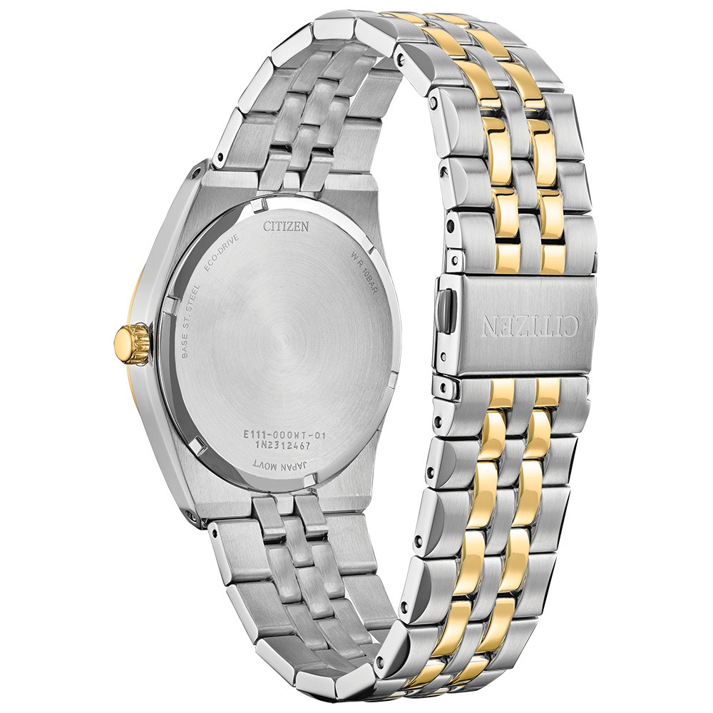 Relógio Citizen Masculino Corso Eco-Drive Bicolor com Mostrador Preto BM7334-58E