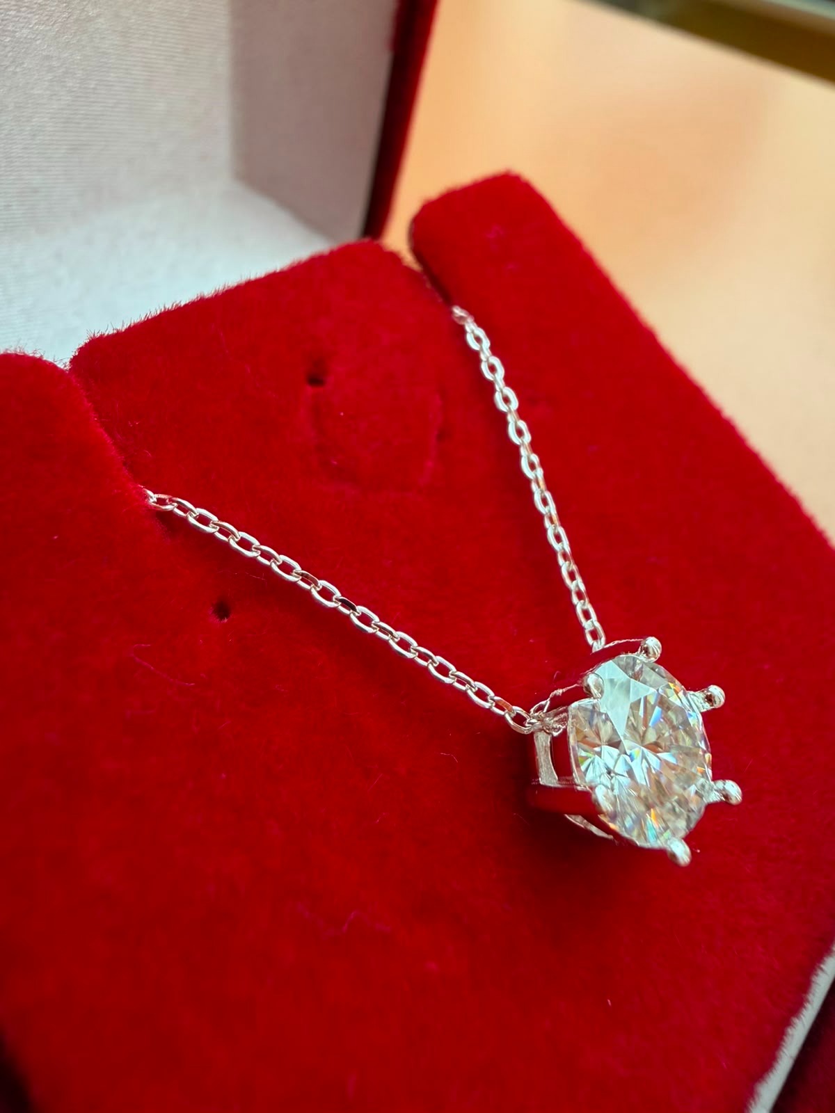 Gargantilha em Prata 7MM Moissanite