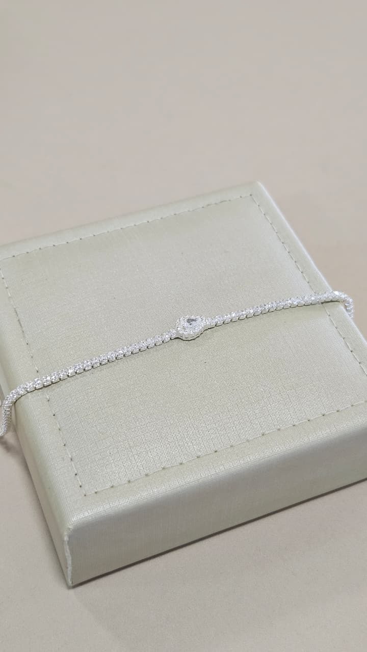 Pulseira em Prata Riviera Zircônias Branca