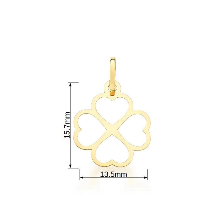 Pingente em Ouro 10K Trevo Vazado