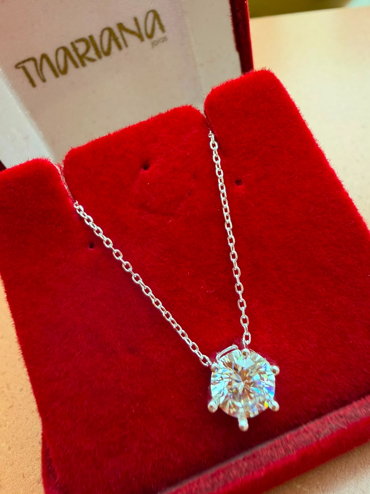Gargantilha em Prata 7MM Moissanite