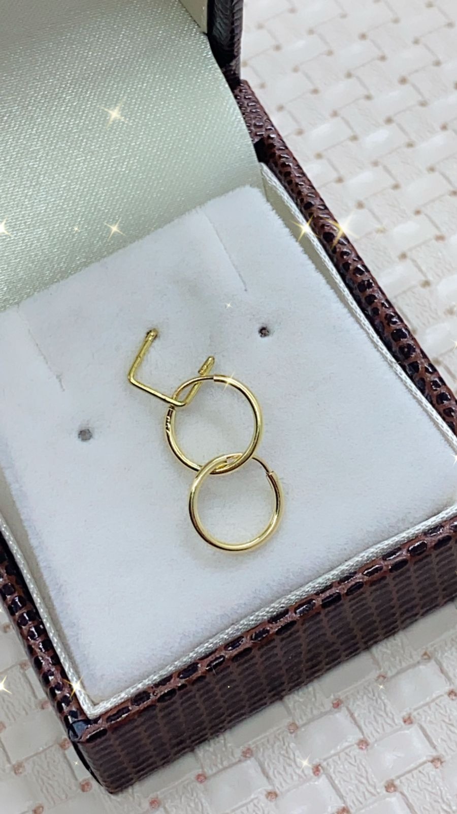 Brinco em Ouro 18k Argola Redonda Fio Redondo 10mm