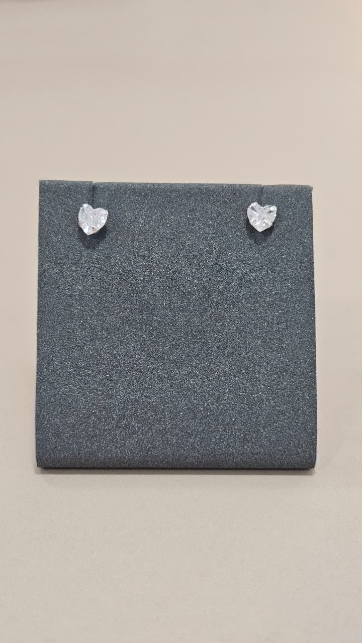 Brinco em Prata Coração Zircônia 5MM