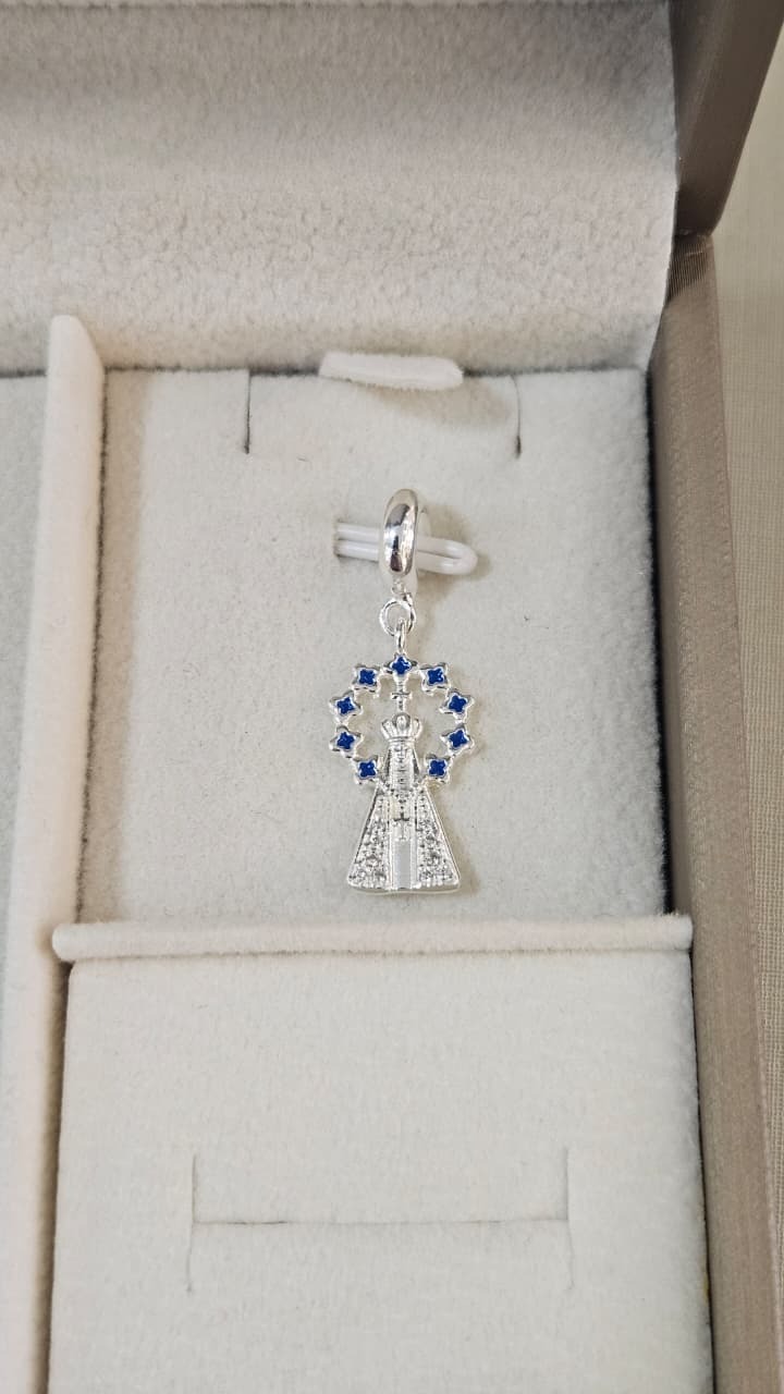 Berloque em Prata Pingente Nossa Senhora Aparecida 