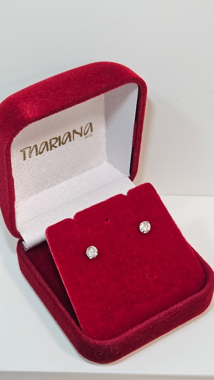 Brinco em Ouro 10k com Zircônia 4mm