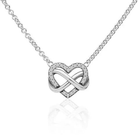 Colar Infinito Coração Brilhante