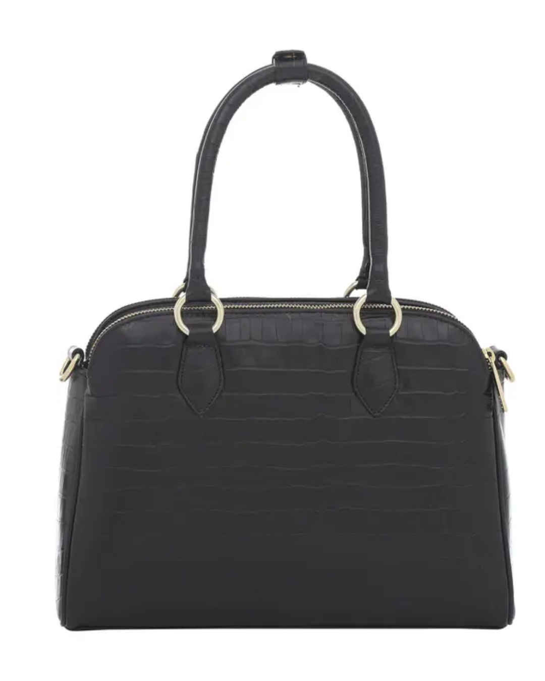 Bolsa Smartbag Transversal Couro Croco Preto