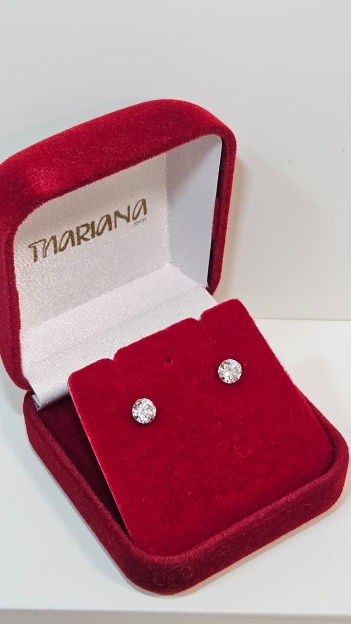 Brinco em Ouro 10k com Zircônia 5mm