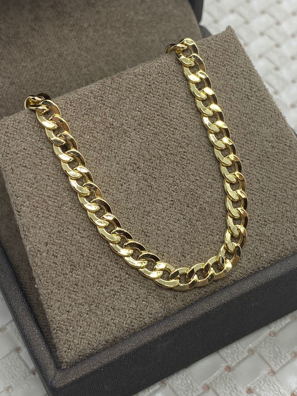 Pulseira em Ouro 18k Elos Grumet 18cm