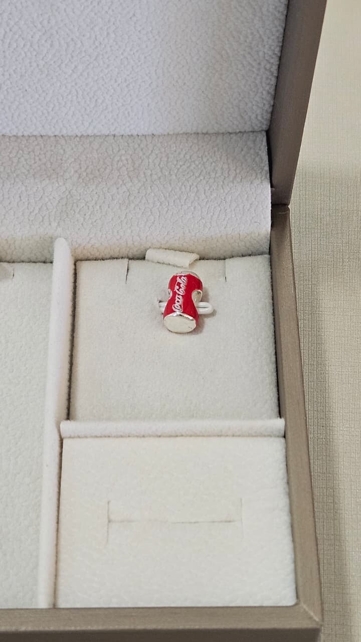 Berloque em Prata Copo de Coca Cola