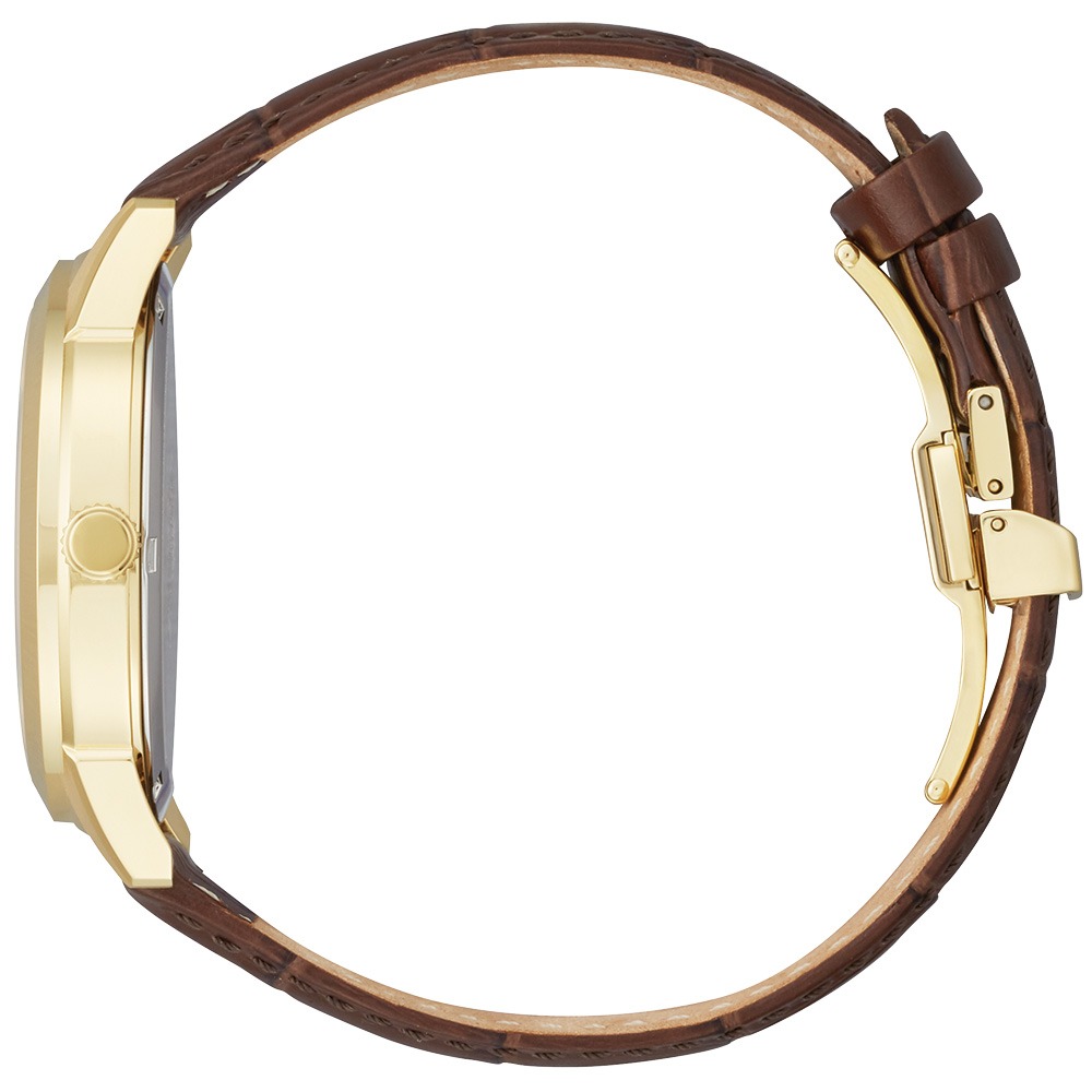 Relógio Citizen Masculino Rolan Eco-Drive Dourado com Pulseira de Couro Marrom AW0092-07Q