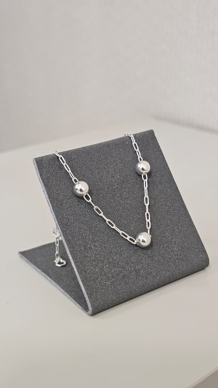  Pulseira em Prata Cartier Bolas Grandes
