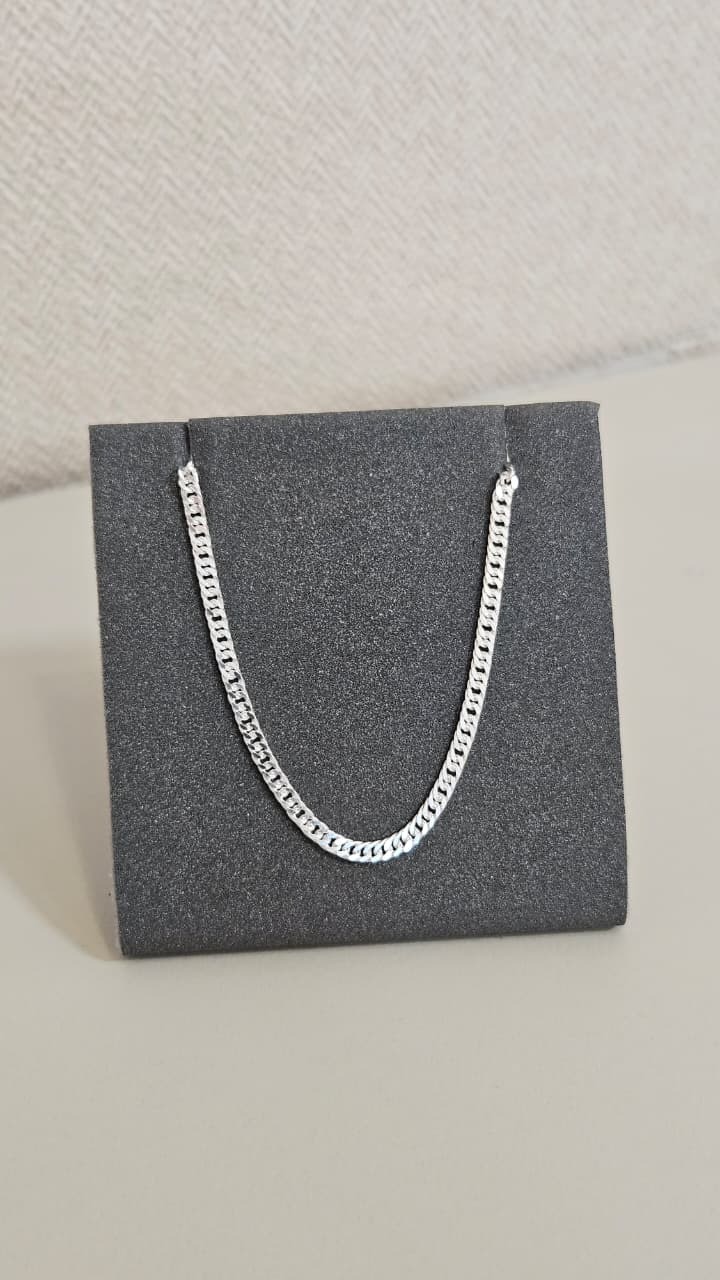 Corrente em Prata Elo Grumet Dupla 60cm