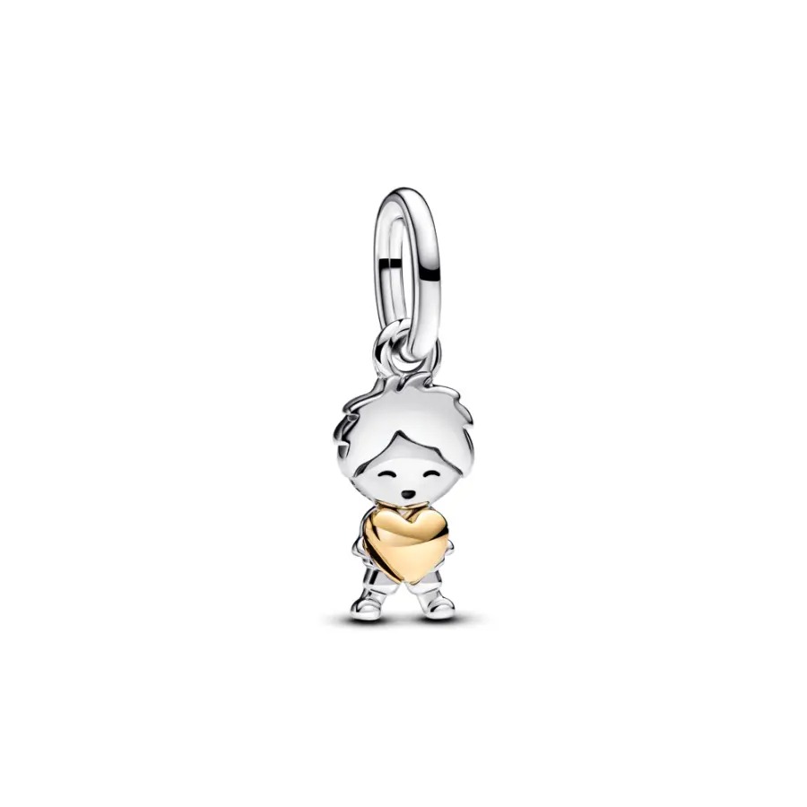 Charm em Prata Pendente Menino em Prata e Banho de Ouro 14k