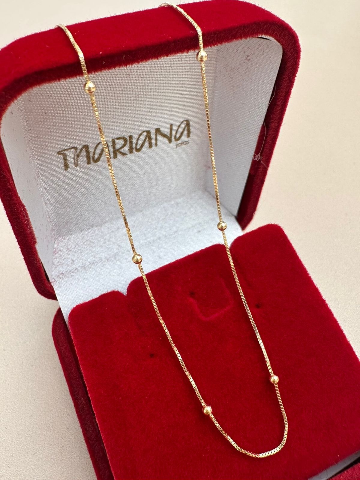 Corrente em Ouro 18K Veneziana Bolinhas 45cm