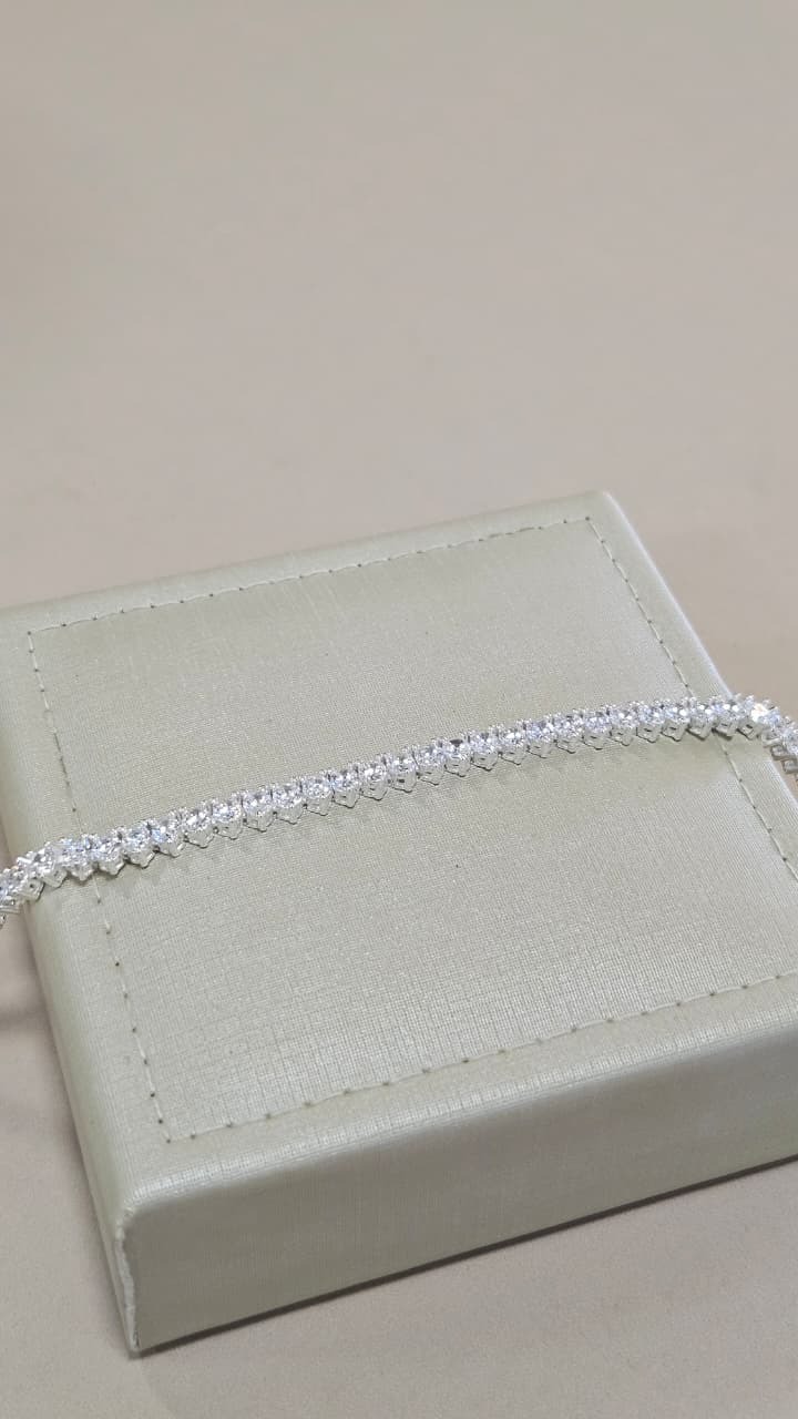 Pulseira em Prata Riviera Zircônias Branca