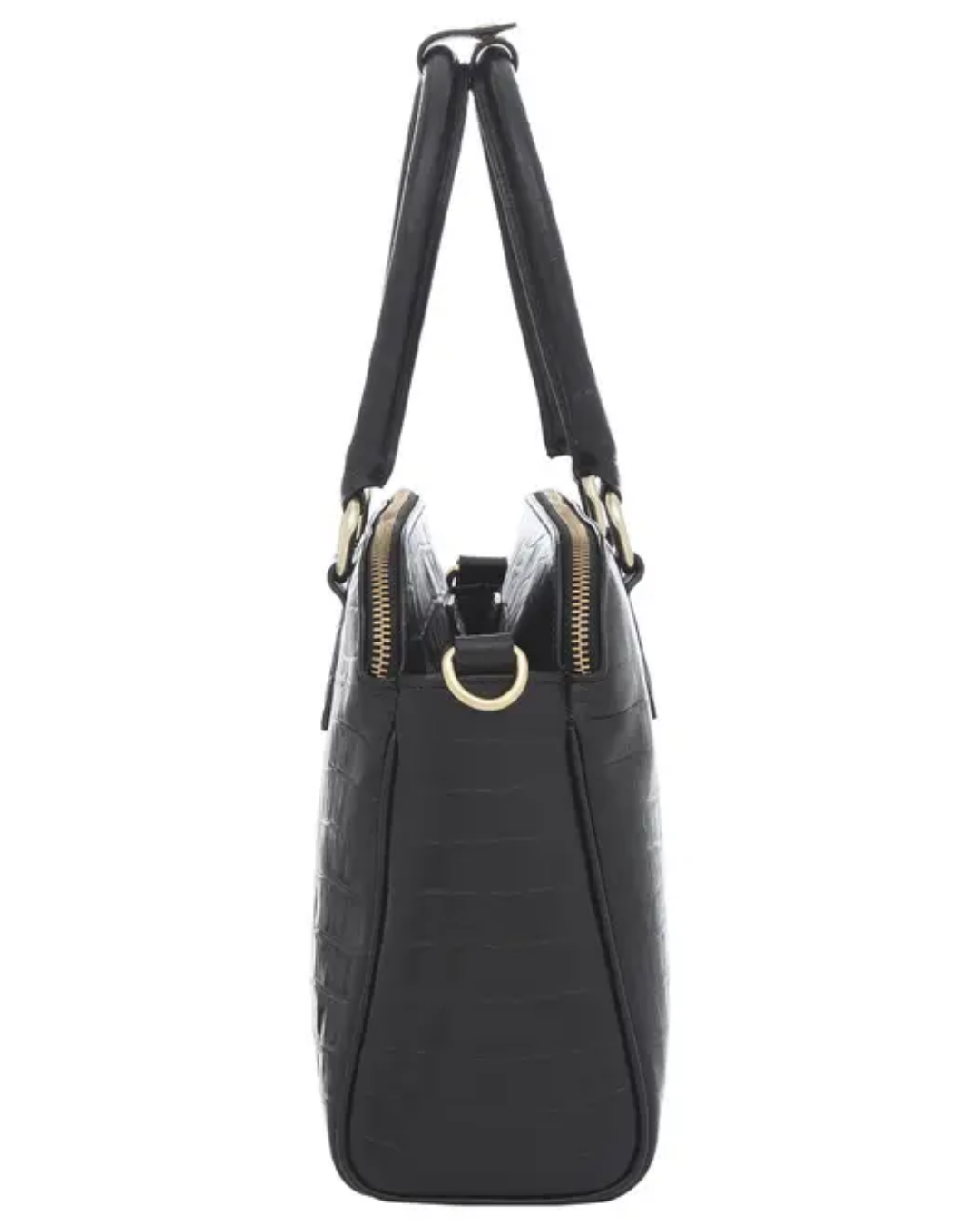 Bolsa Smartbag Transversal Couro Croco Preto