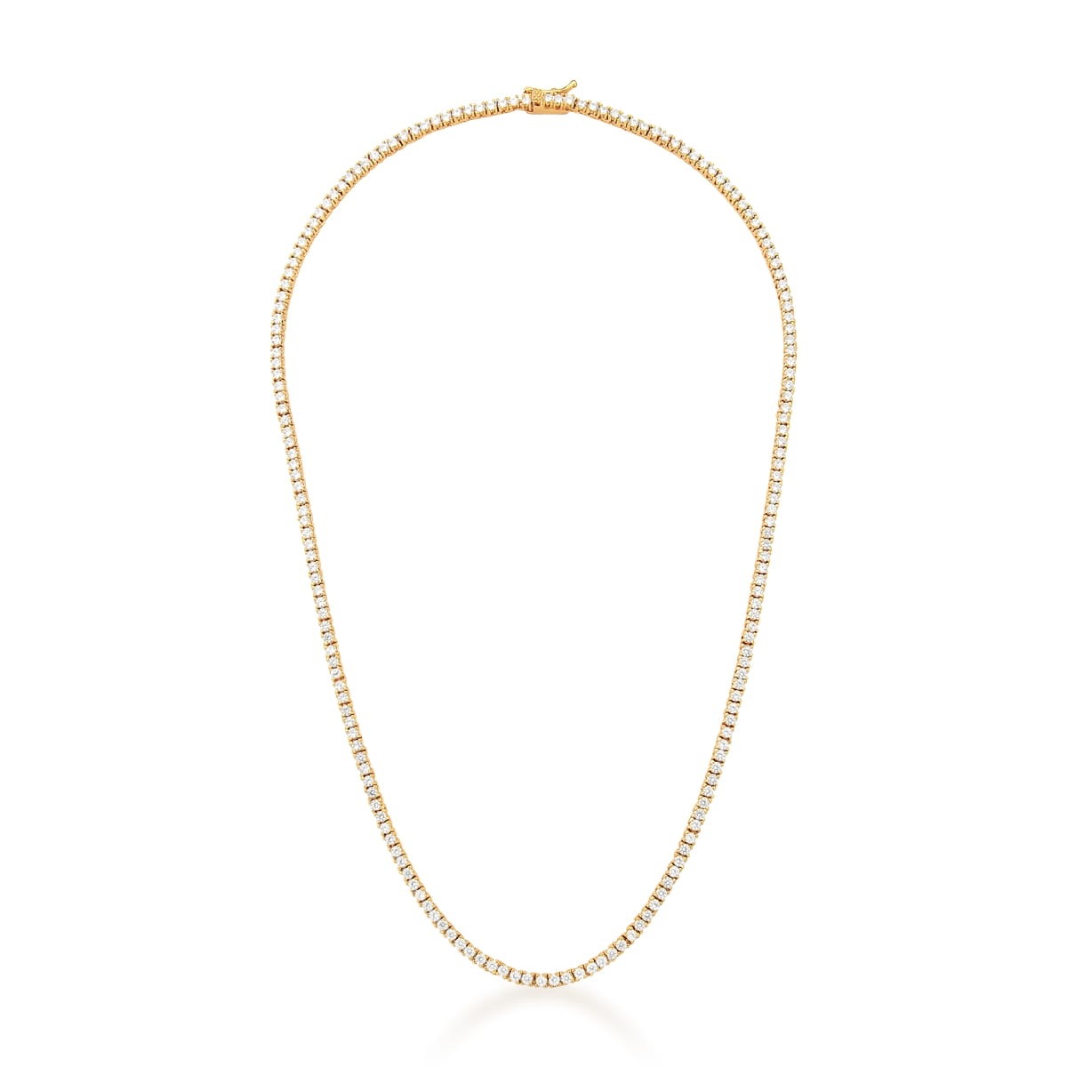 Colar Riviera Banhada a Ouro com Zircônias Brancas