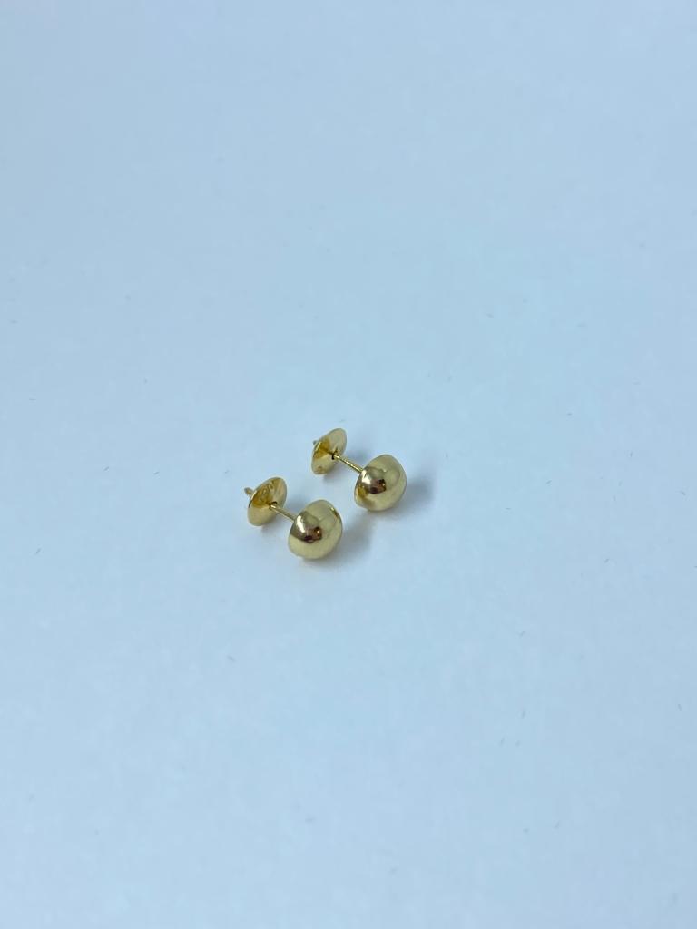 Brinco em Ouro 18k Meia Bola 6MM