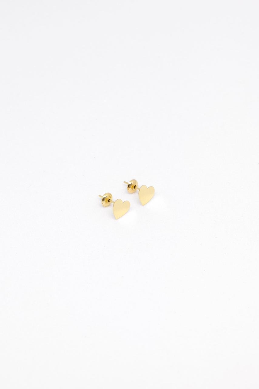 Brinco em Ouro 18k Coração Polido 7MM