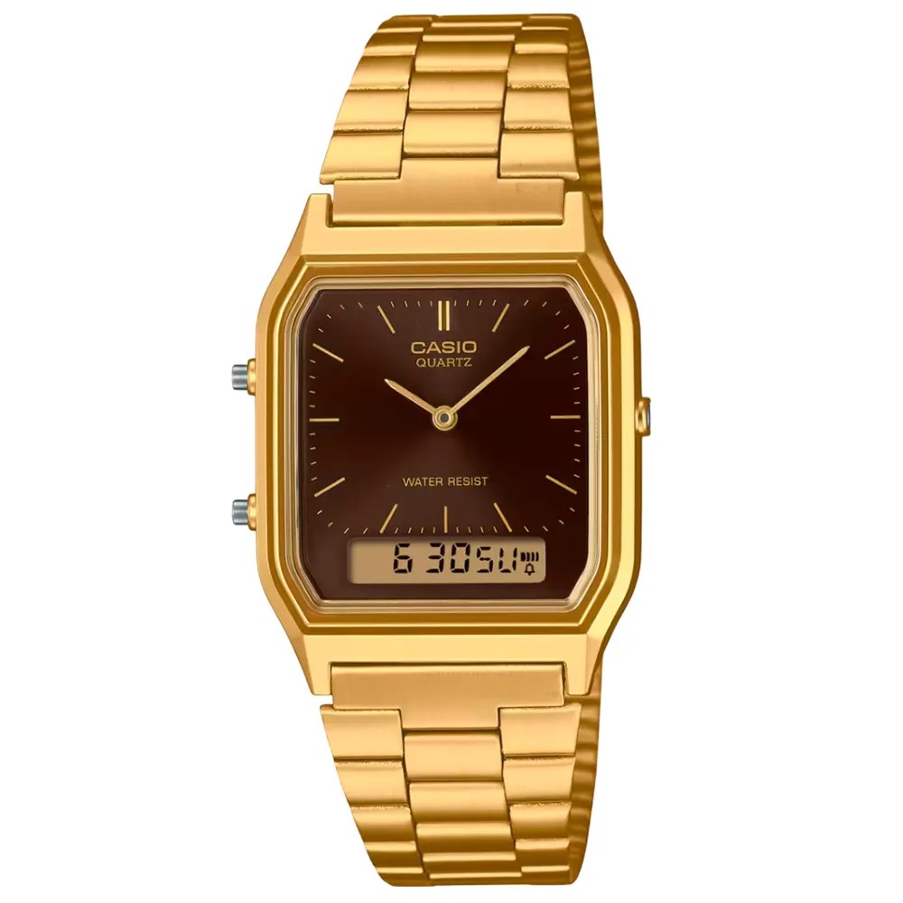 Relógio CASIO VINTAGE unissex analógico AQ-230GA-5AMQYDFa