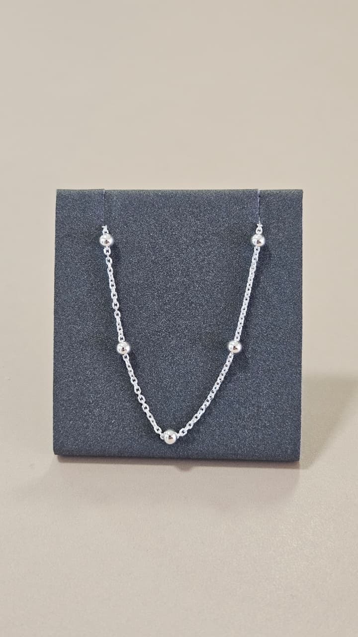 Corrente em Prata 40cm Cartier Bolinhas