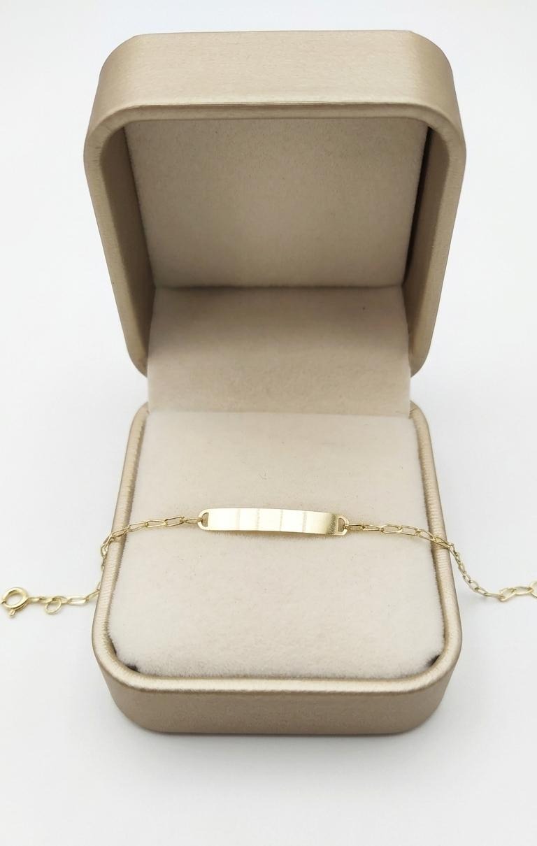 Pulseira em Ouro 10K Inf. Placa Santo Anjo