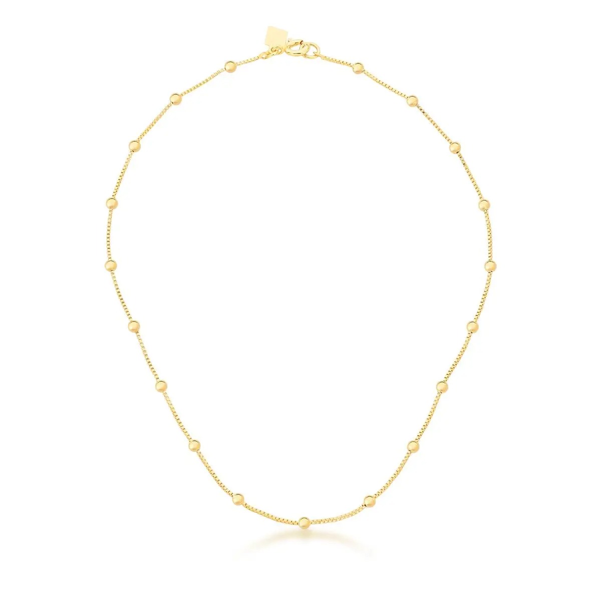 COLAR SEMIJOIA KIDS COM ESFERAS LISAS BANHADO A OURO