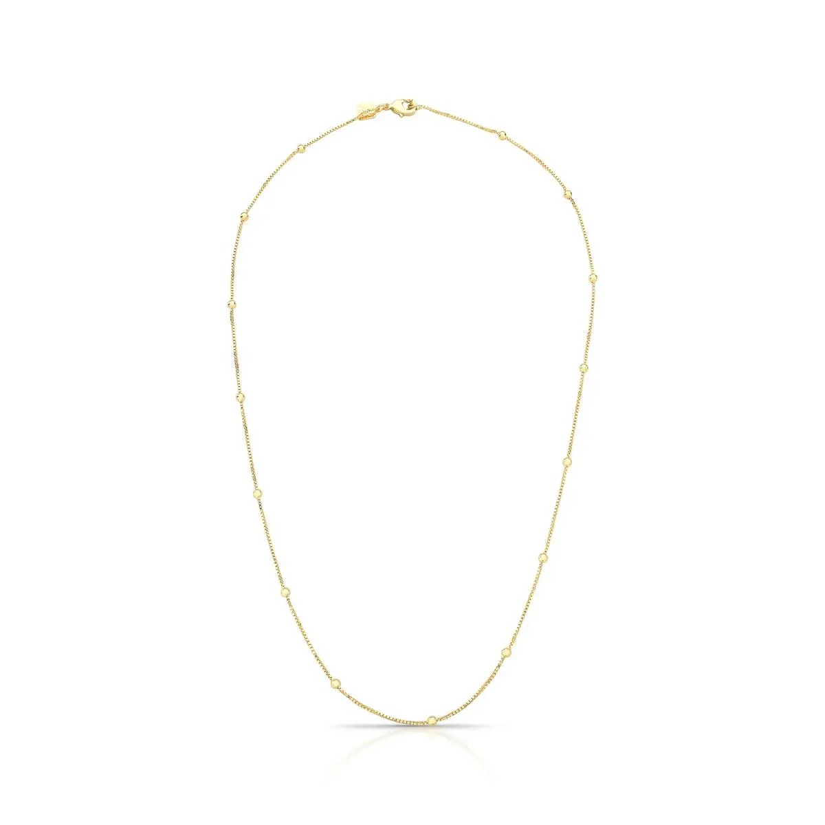 Corrente em Semijoia Veneziana com Bolinhas Lisas 45cm