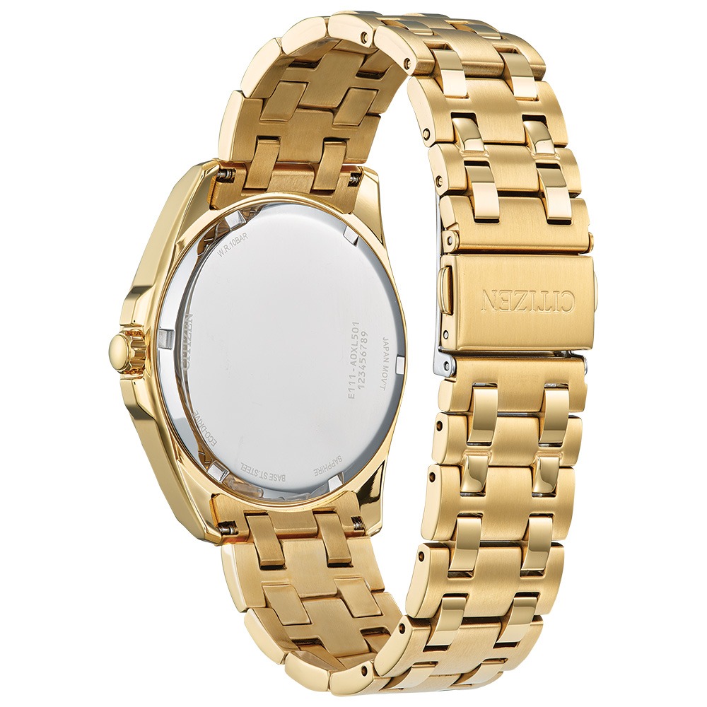 Relógio Citizen Masculino Peyten Eco-Drive Dourado com Mostrador Azul BM7532-54L
