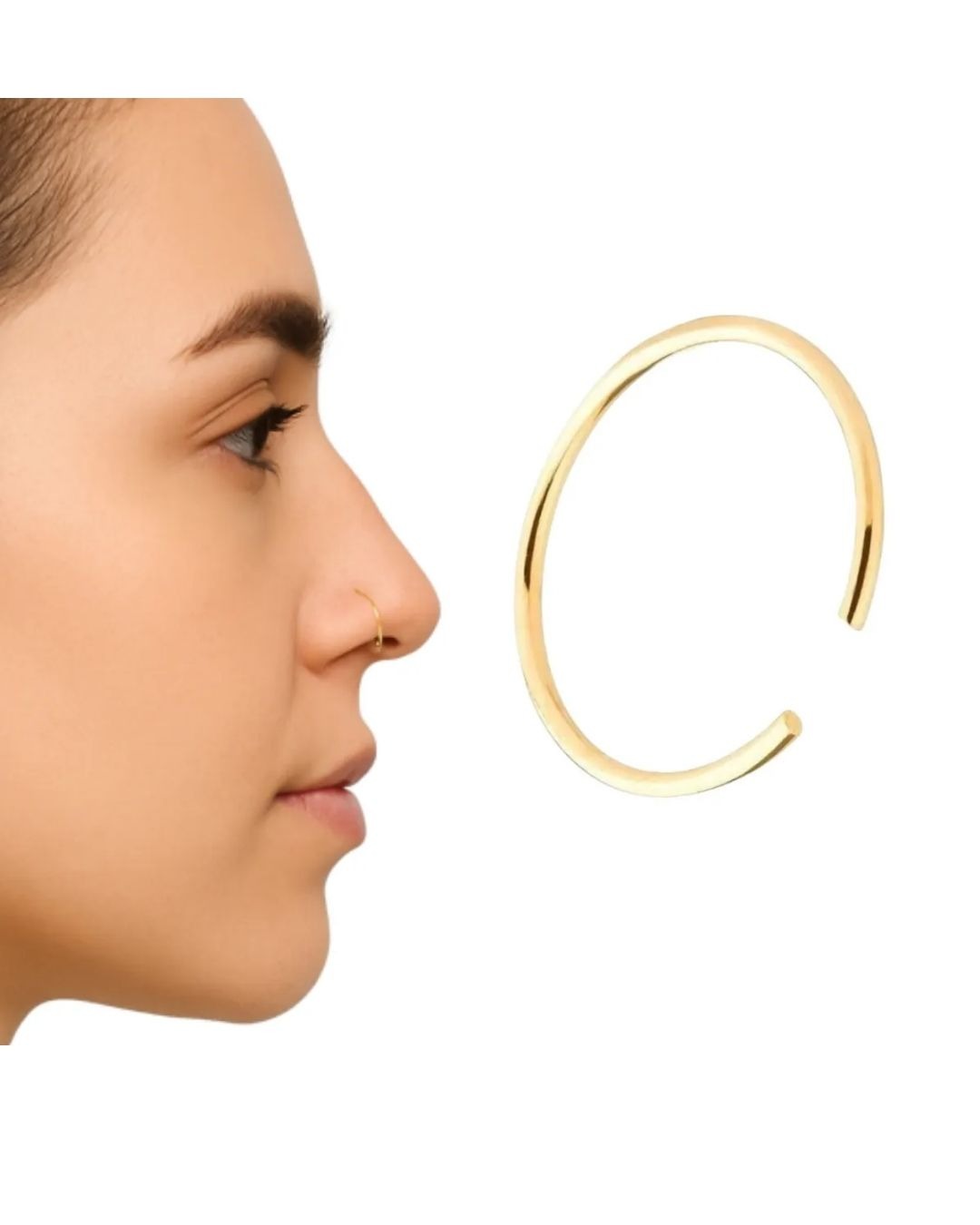 PIERCING DE OURO 18K ARGOLA PARA ORELHA/NARIZ