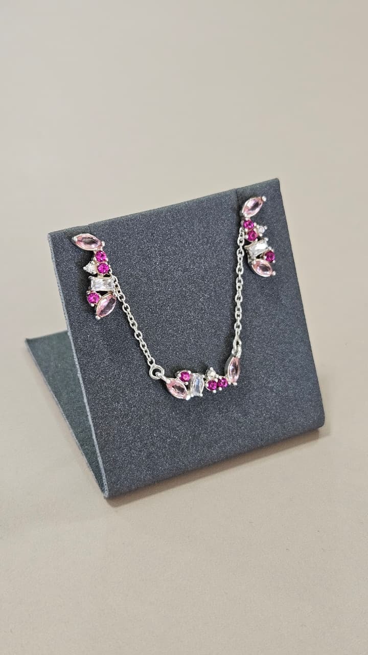 Conjunto em Prata 925 com Pedras de Zircônia Coloridas