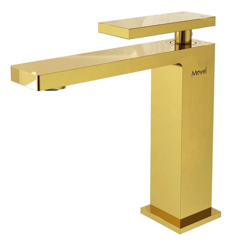 Misturador Monocomando Lavatório Bica Baixa Dourada Brilho
