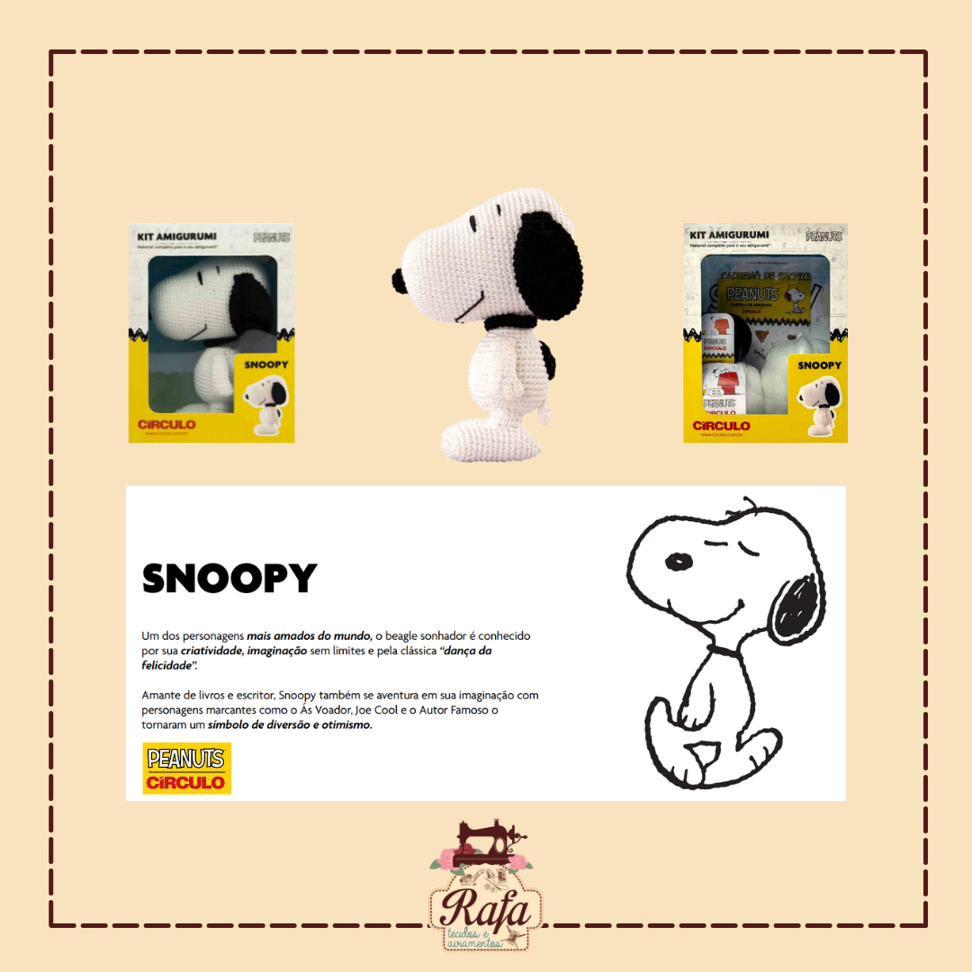 Kit Amigurumi Coleção Peanuts Círculo - Snoopy